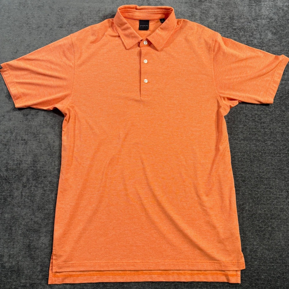 Dunning Golf‎ Mens Large Orange Heathered Coolmax Performance Polo Shirt L